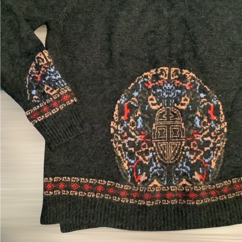 Jacquard Knit Sweater | Ornate Medallion | Cozy Textured Knit